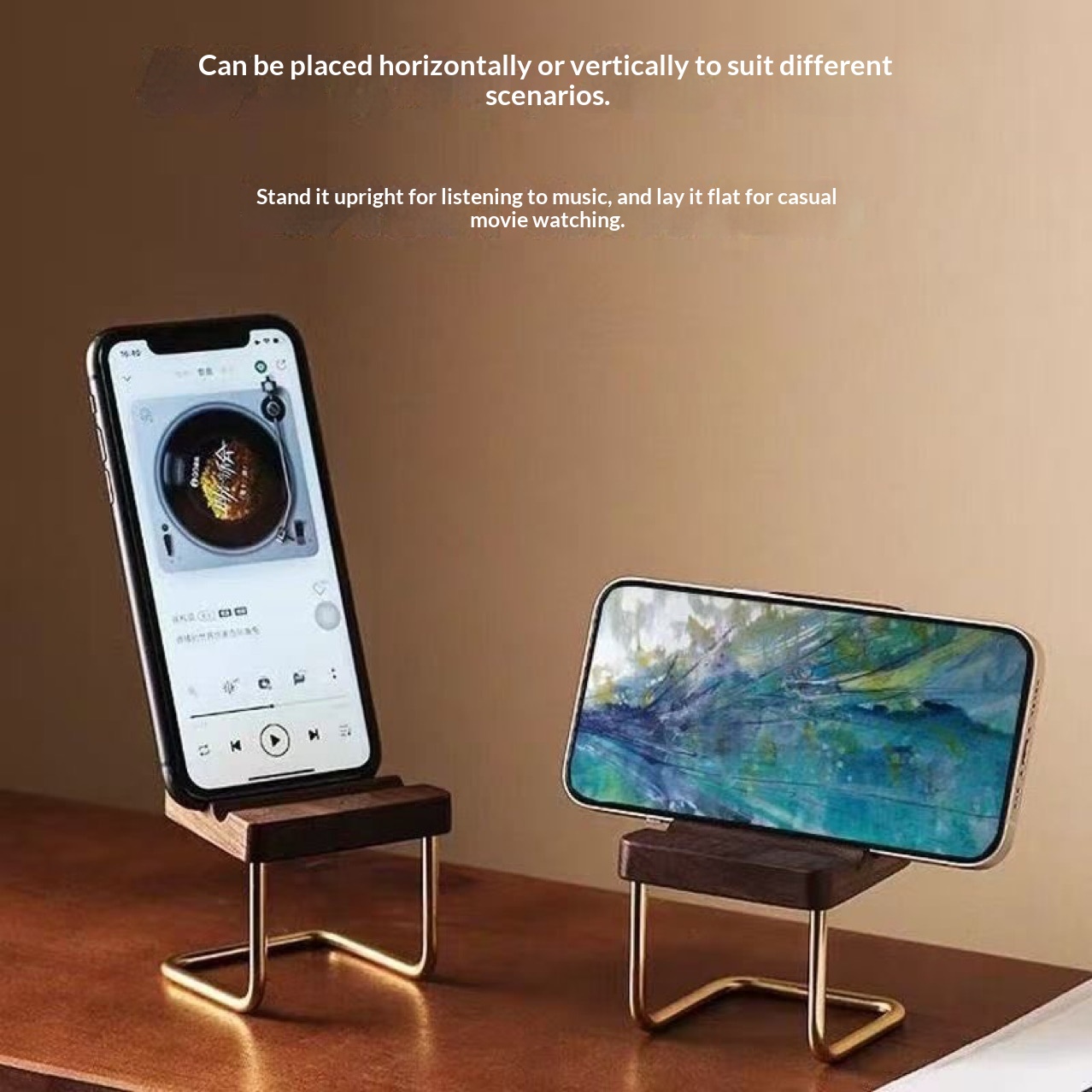 Suport de telefon din lemn masiv pentru mini taburet - ornament pentru suporturi de birou creative pentru decorațiuni interioare