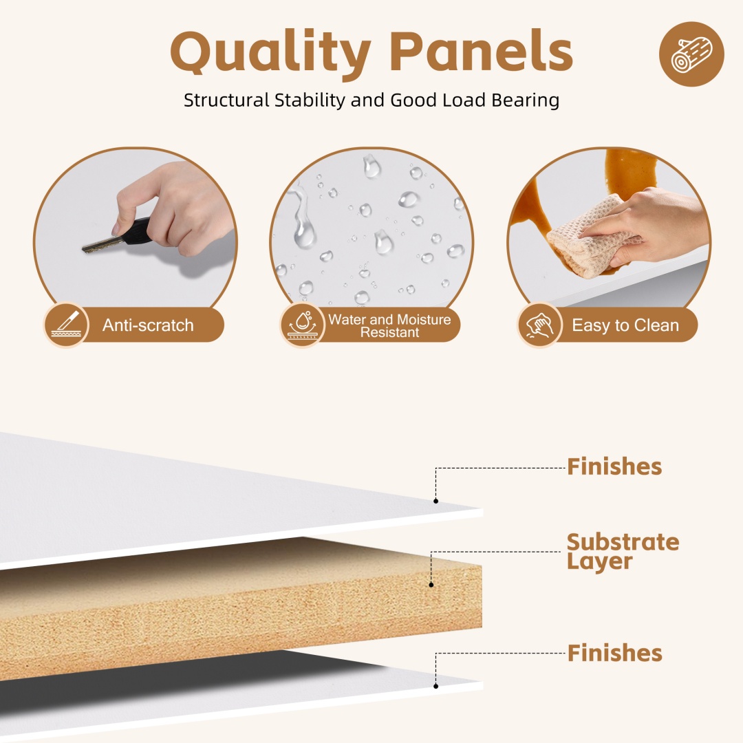 2-Tier Storage Shelf, Floor Standing Organizer, Space-Saving Rectangular Unit For Closet, Bedroom, Living Room, White image 3
