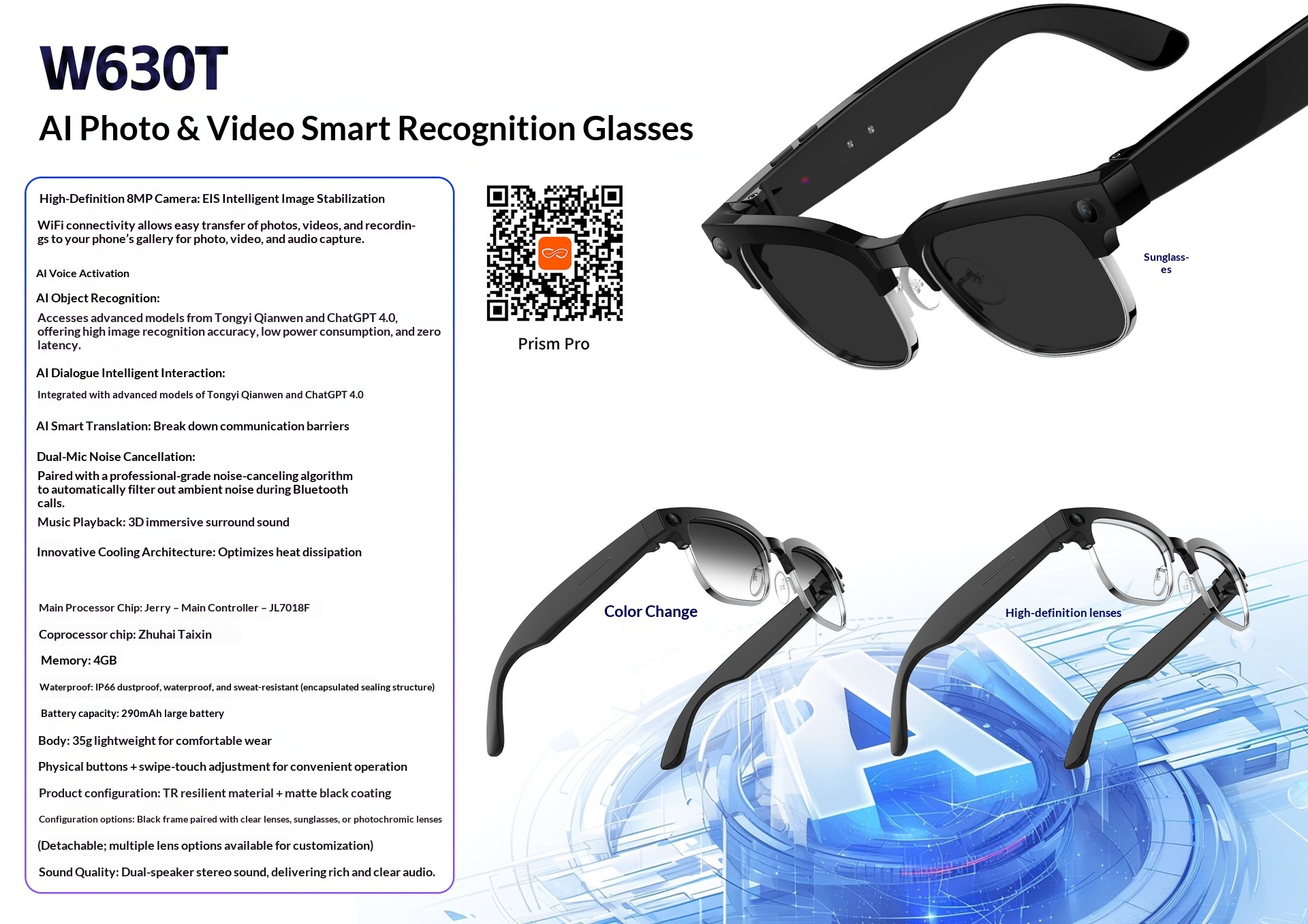 W630T Smart Camera Glasses - detail 5
