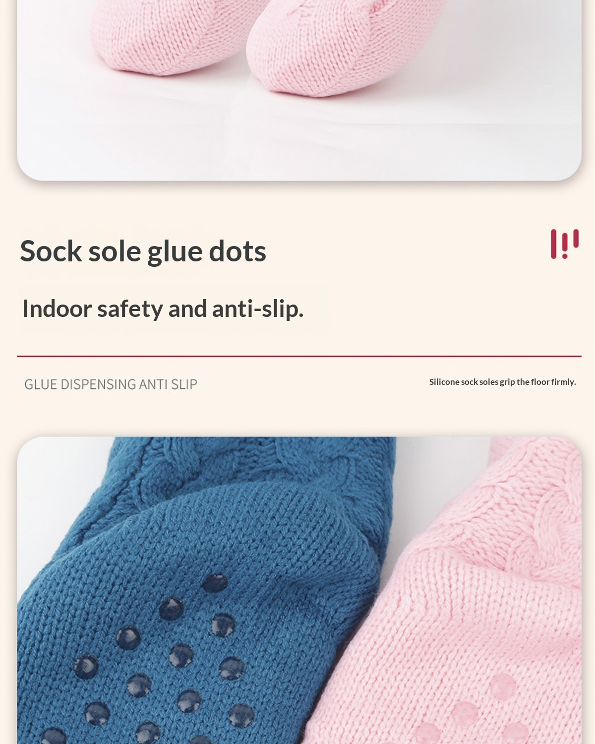 Thickened Fleece-lined Sleeping Socks Glue Dispensing Non-slip - detail 2