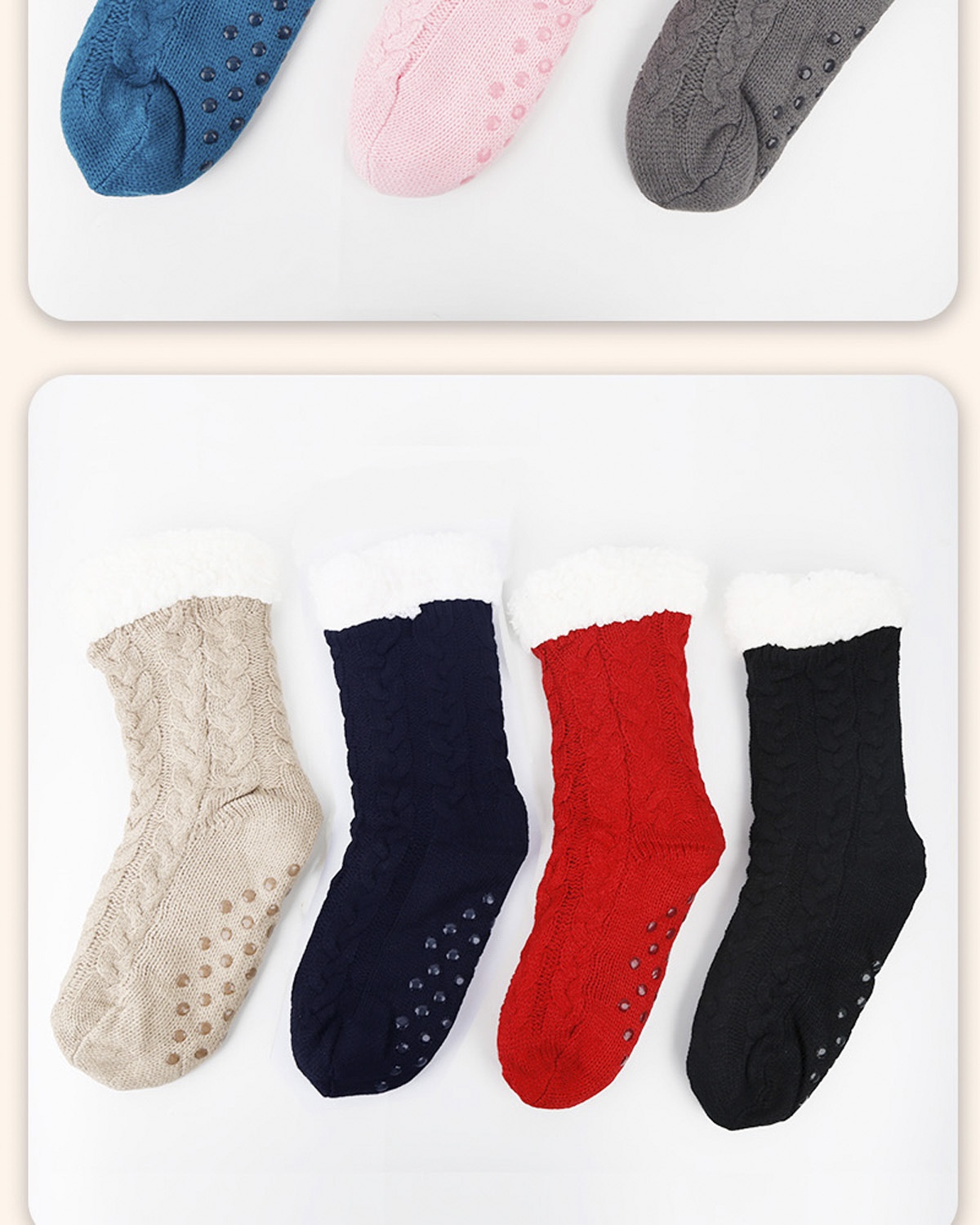 Thickened Fleece-lined Sleeping Socks Glue Dispensing Non-slip - detail 4