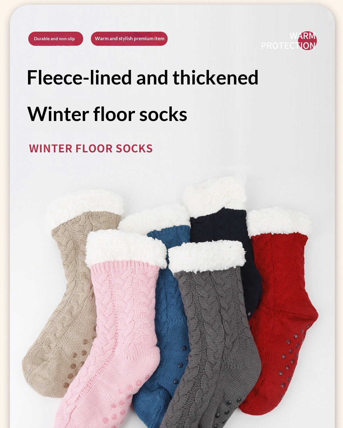 Thickened Fleece-lined Sleeping Socks Glue Dispensing Non-slip - detail 10