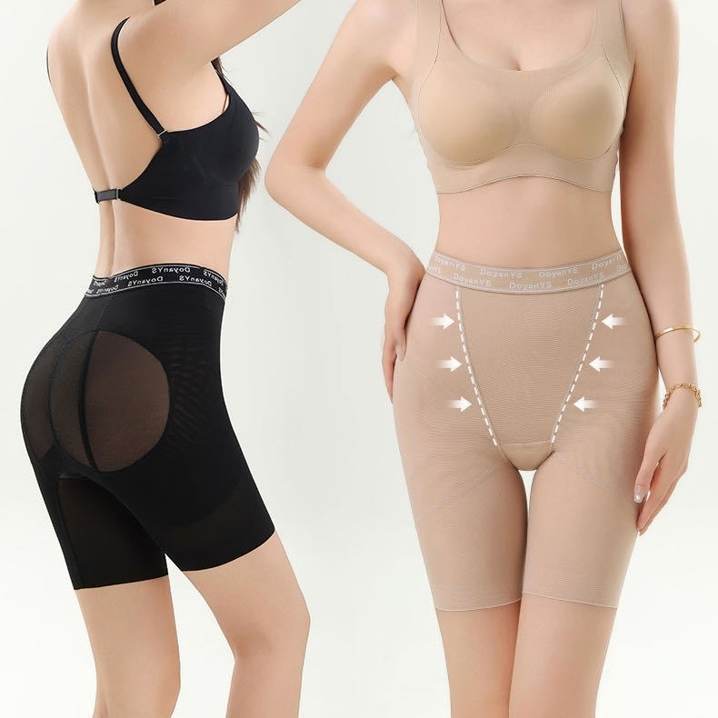 High-waisted Tummy-control, Butt-lifting, Breathable Boxer Briefs For Women