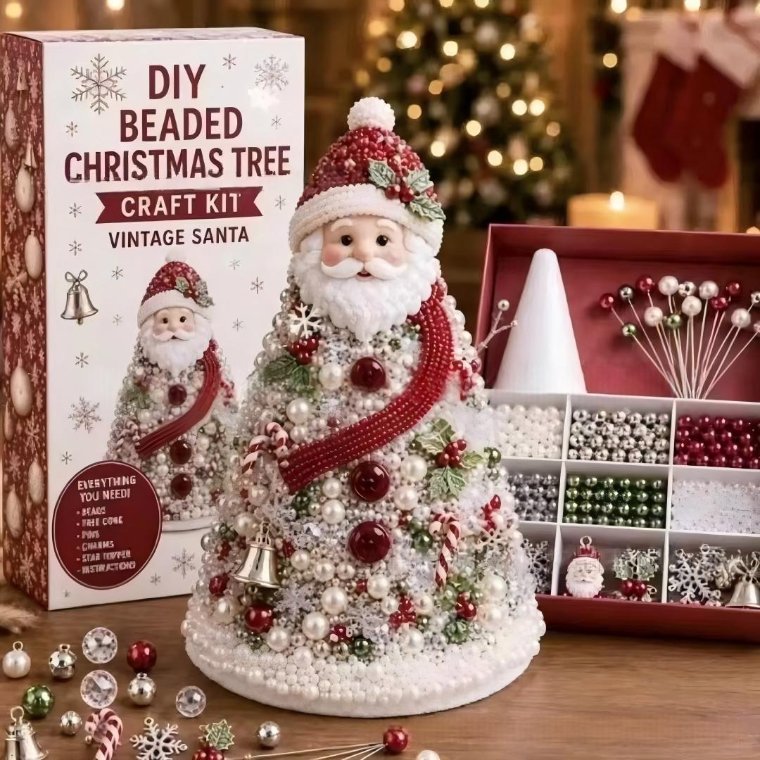 DIY Beaded Christmas Tree Craft Kit - Handmade Stringing Ornament Set For Holiday Decoration And Home Decor