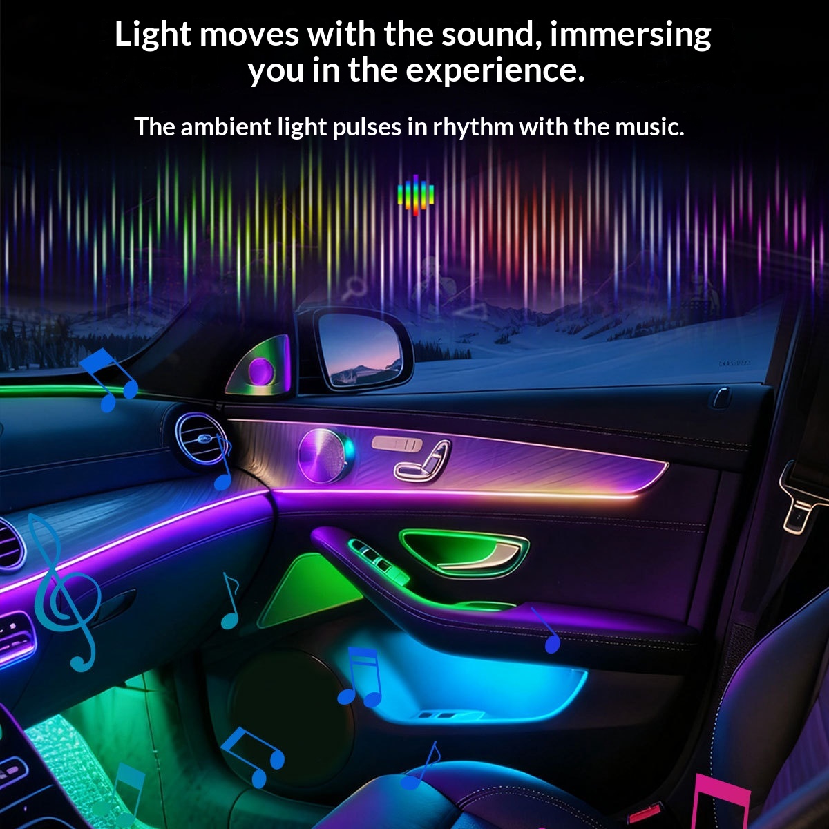 Iluminat ambiental auto Bandă de lumină LED Acrilic interior ascuns