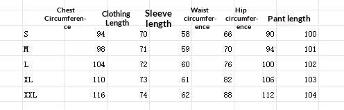 Size chart