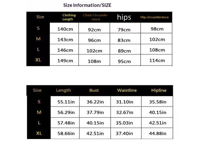 Size chart