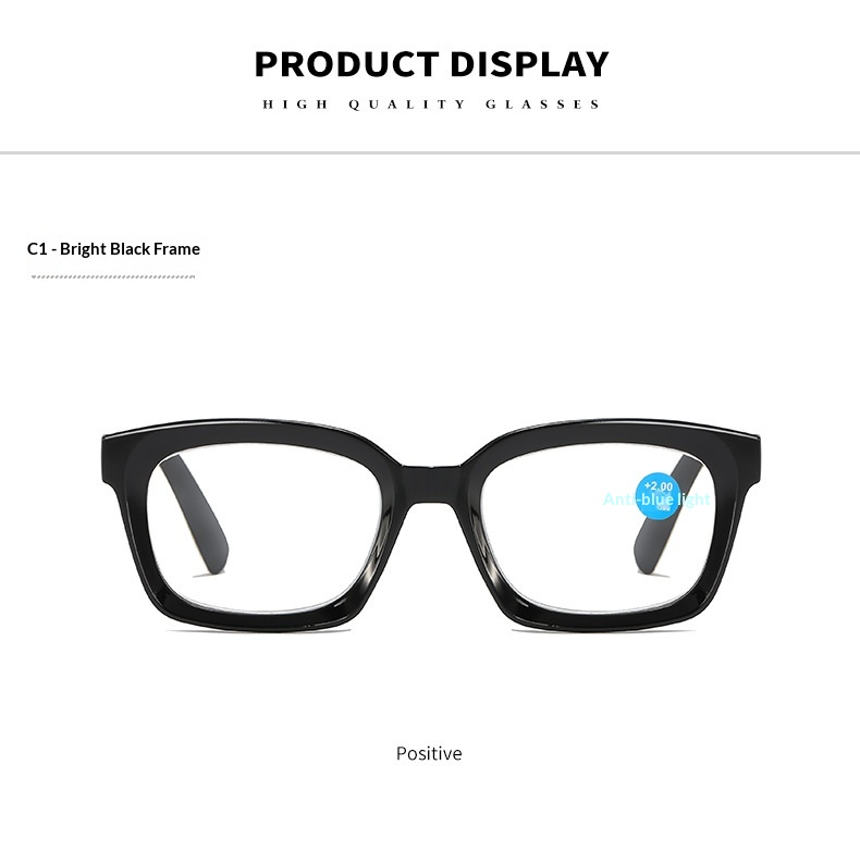 Fashion Large Frame Anti Blue-ray Reading Glasses HD Presbyopic Glasses - detail 7