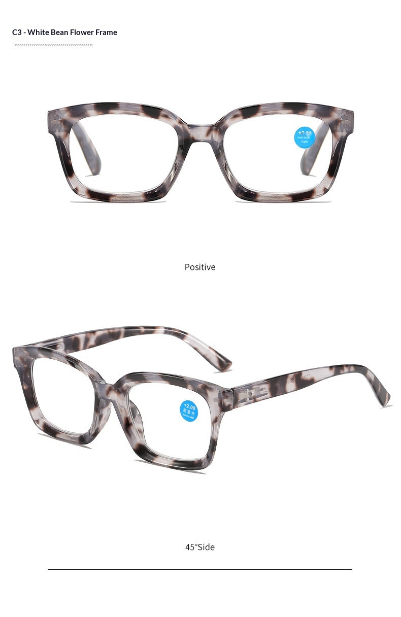 Fashion Large Frame Anti Blue-ray Reading Glasses HD Presbyopic Glasses - detail 14
