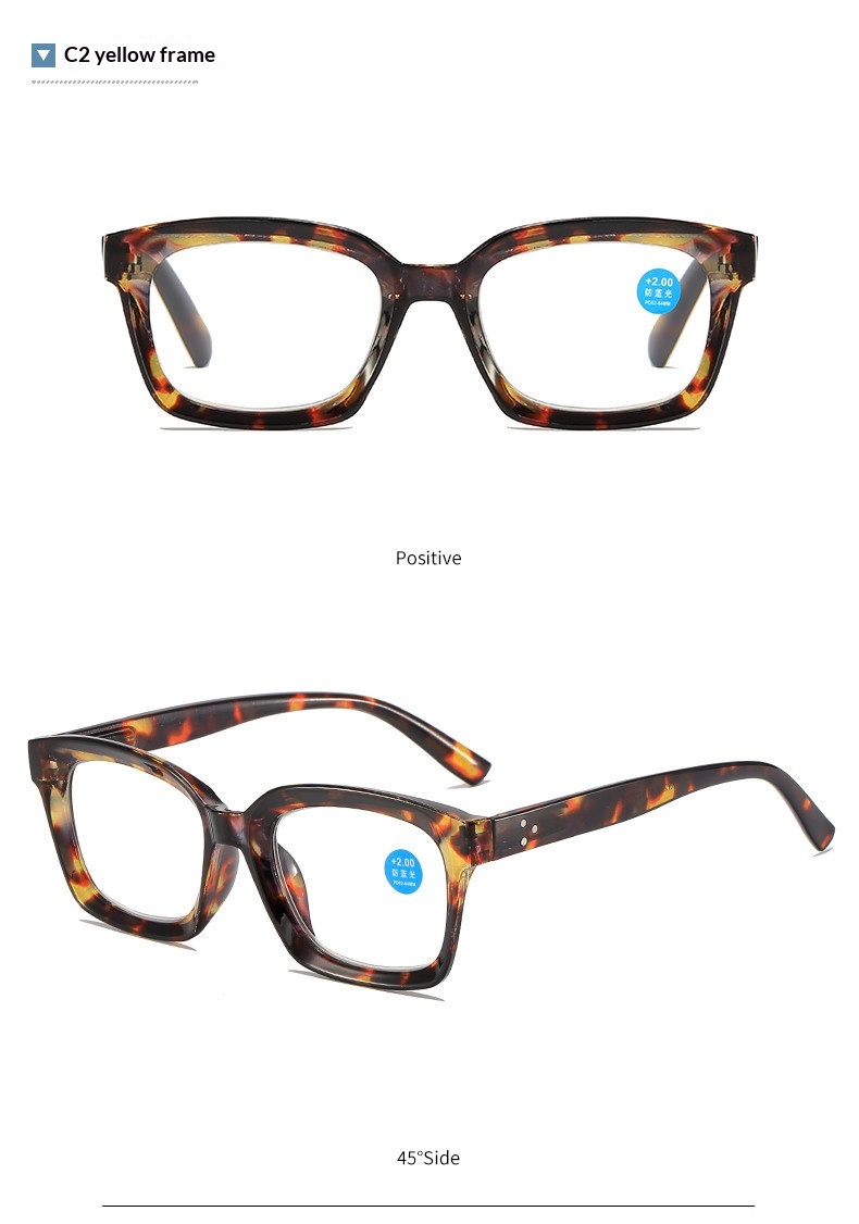 Fashion Large Frame Anti Blue-ray Reading Glasses HD Presbyopic Glasses - detail 3