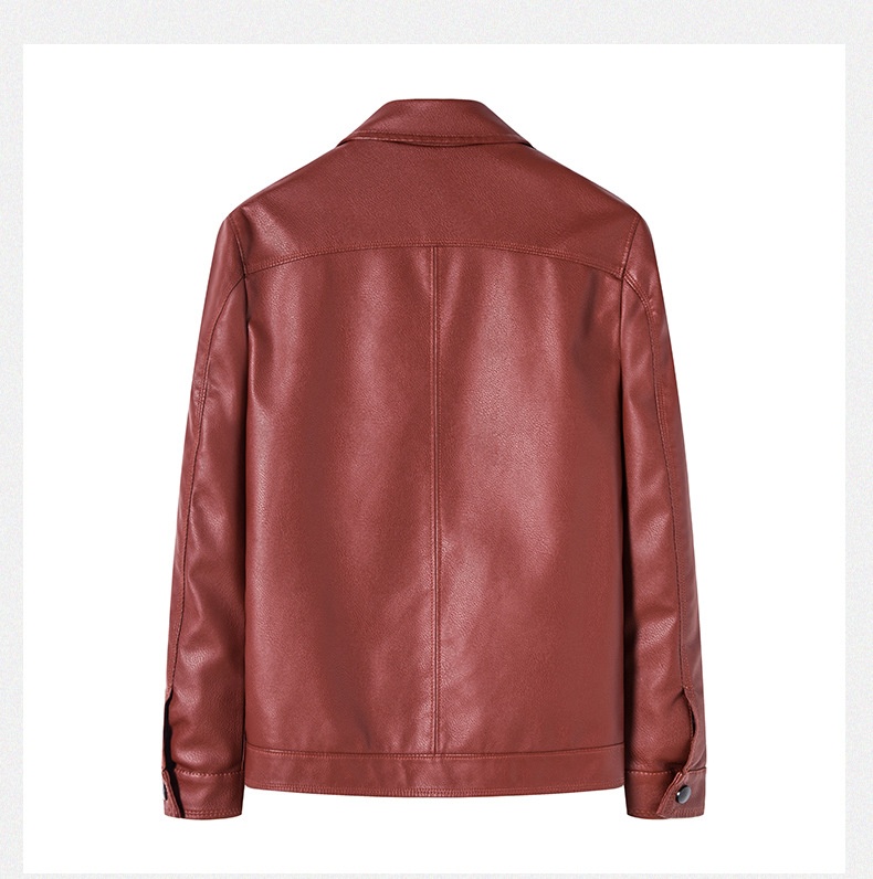 Men's PU Leather Biker Jacket | Stand Collar detail photo 7