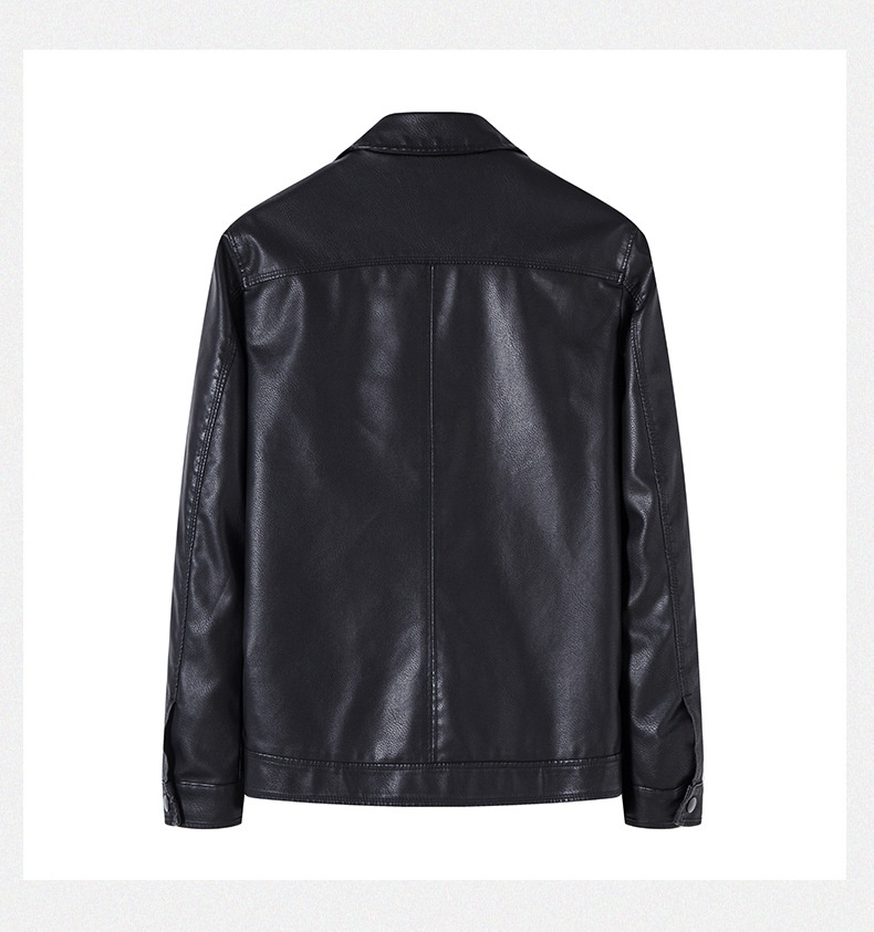 Men's PU Leather Biker Jacket | Stand Collar detail photo 3