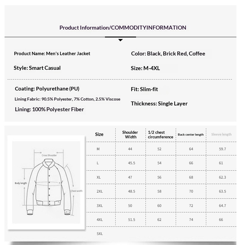 Men's PU Leather Biker Jacket | Stand Collar detail photo 1