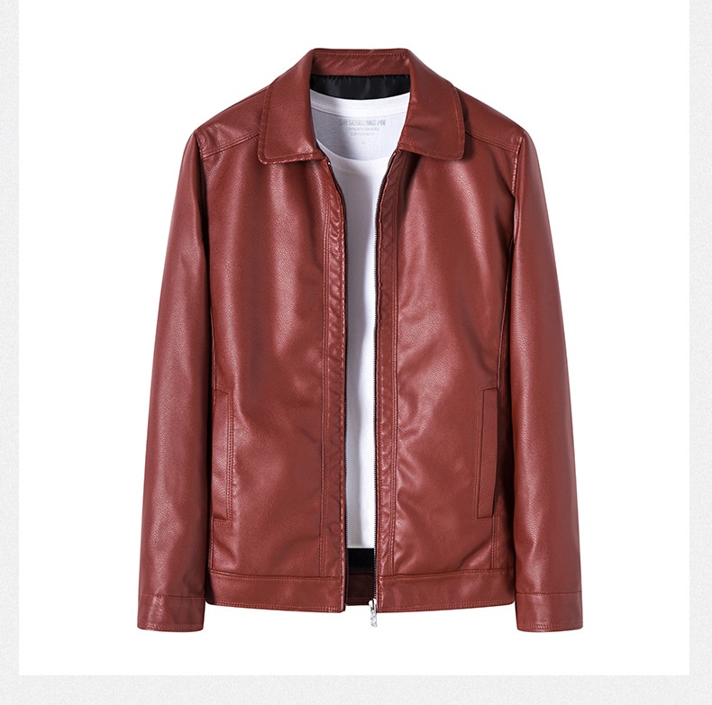 Men's PU Leather Biker Jacket | Stand Collar detail photo 2