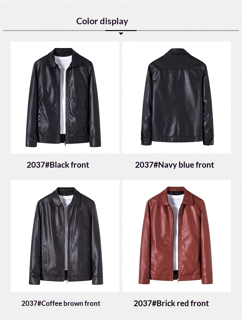 Men's PU Leather Biker Jacket | Stand Collar detail photo 12