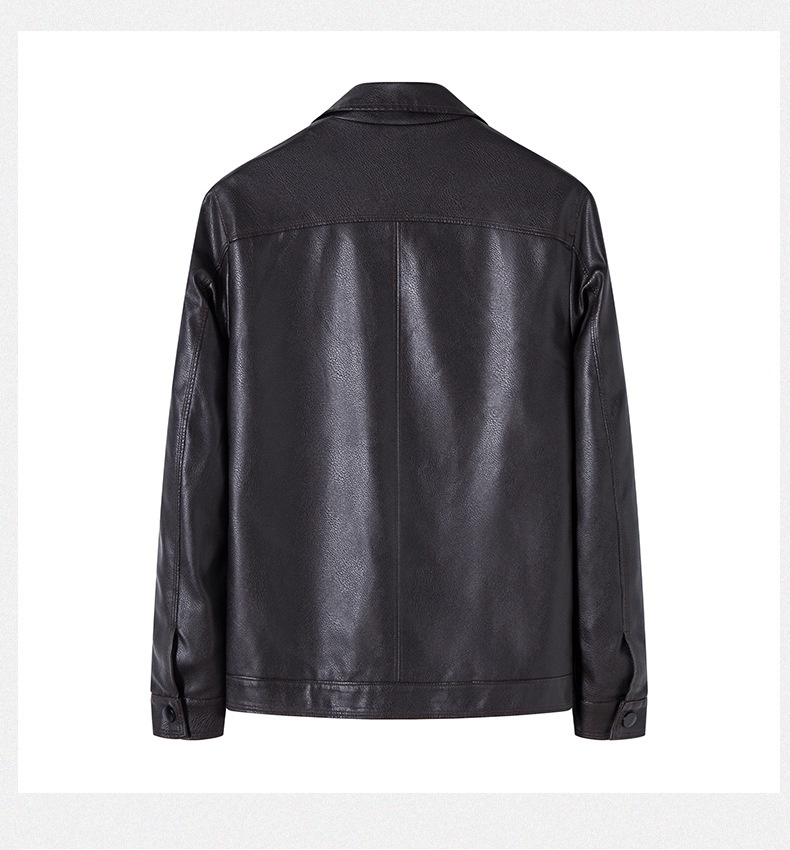Men's PU Leather Biker Jacket | Stand Collar detail photo 6