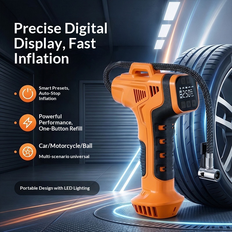 Afișaj digital inteligent Iluminat cu LED Wireless Portabil Monitorizarea presiunii în anvelope electrice și Inflator auto