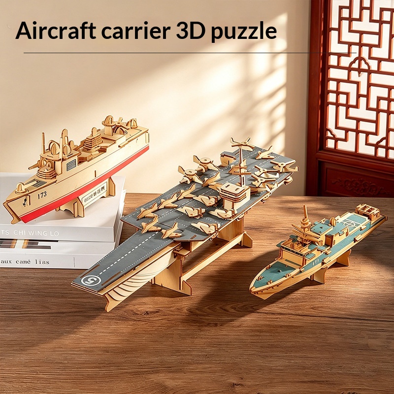 Children's 3D Wooden Puzzle Handmade Building Assembly