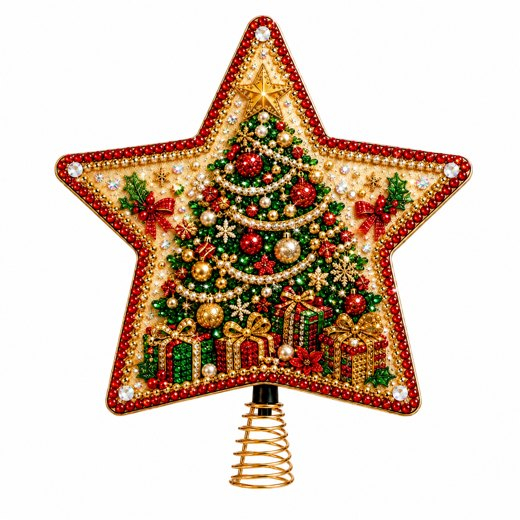Colored Diamond Christmas Tree Top Decoration