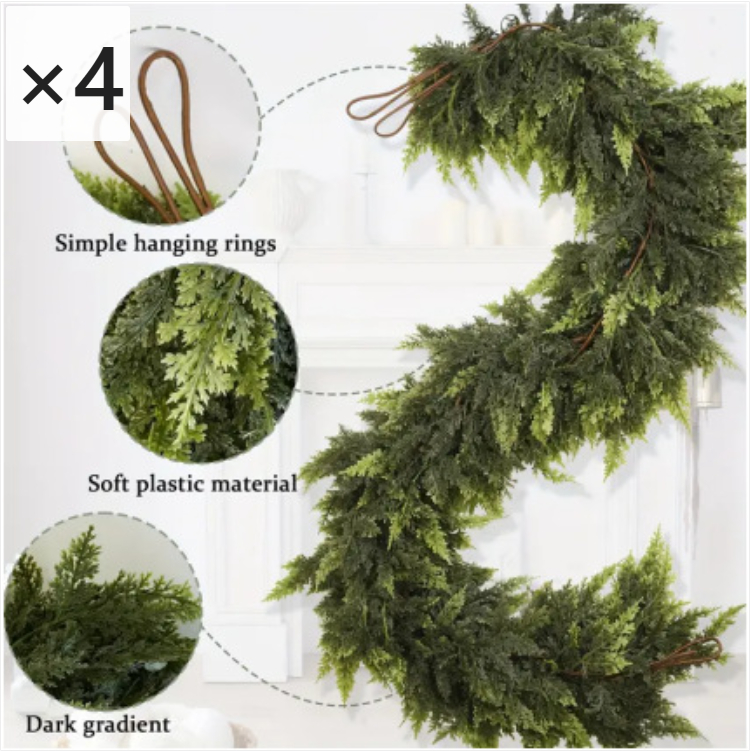 Christmas Vine Fox Pine Vine Norway Pine Garland Green 270CM 50 mesh 4PCS
