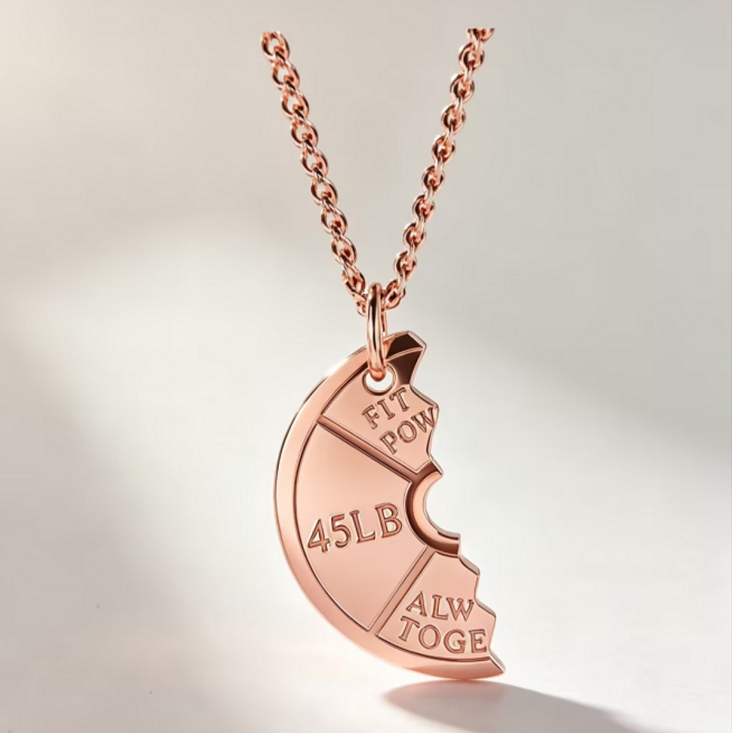 European And American Fitness Barbell Weights Pendant Exercise Equipment Couple Necklace