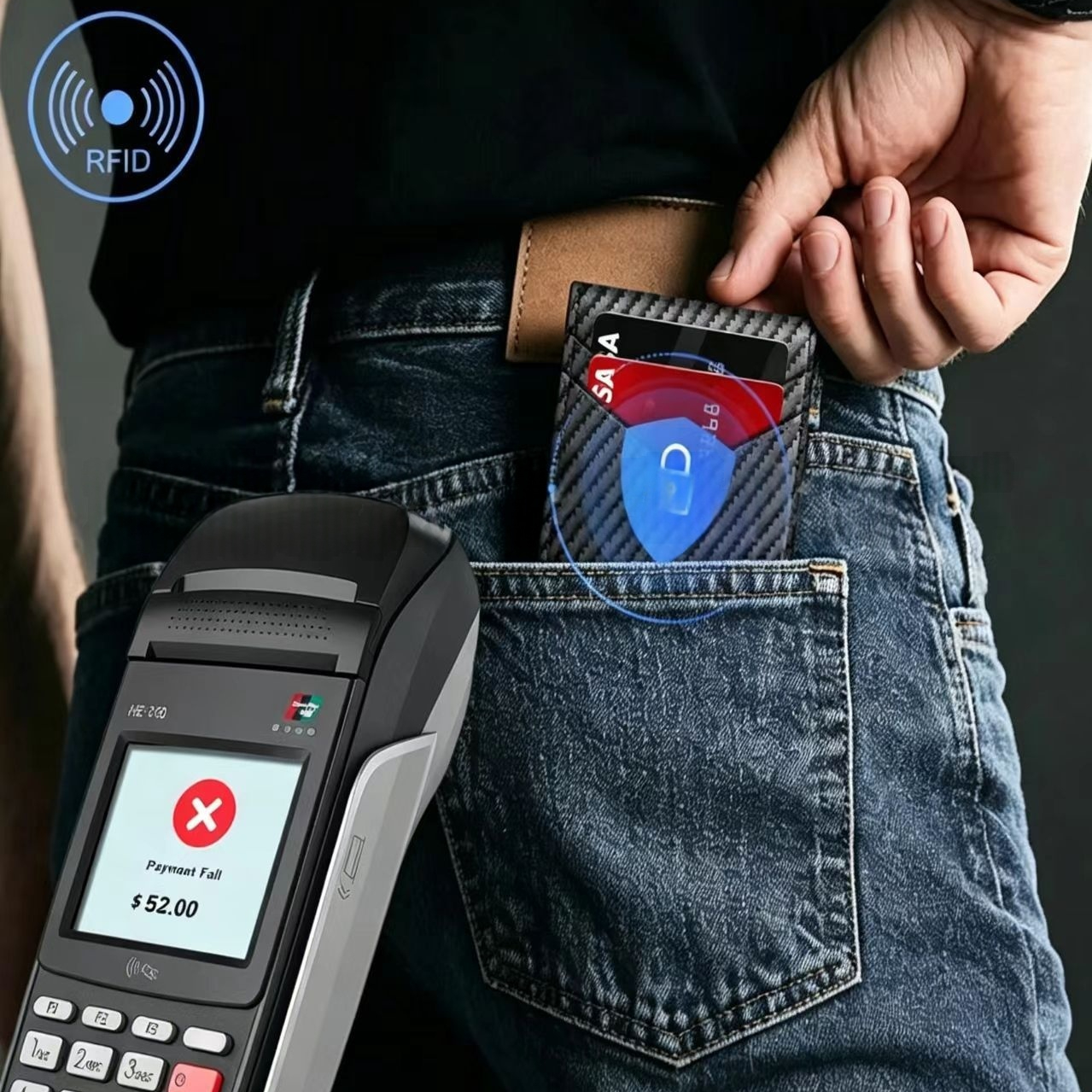 Casual Multi-card-slot Mare capacitate Anti-skimming Mens Wallet