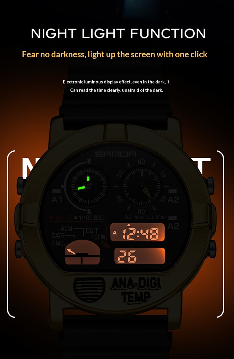 Sanda 3371 Analog Digital Sports watch for Men