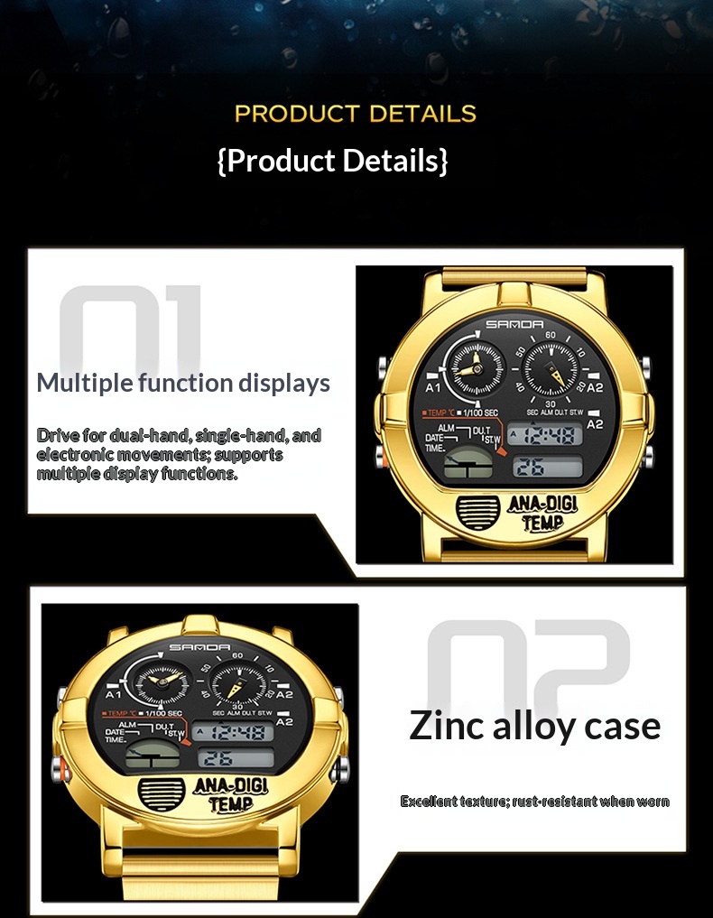 Sanda 3371 Analog Digital Sports watch for Men