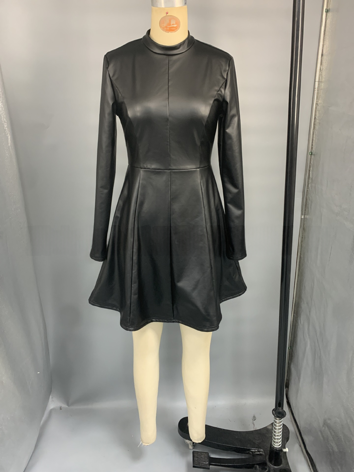 Black A-line mini dress supplier image 2