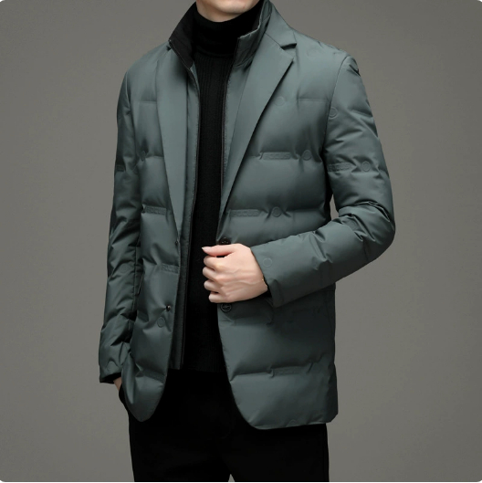 Men's Down Jacket with Detachable Stand Collar image 5