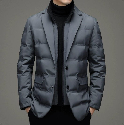 Men's Down Jacket with Detachable Stand Collar image 3
