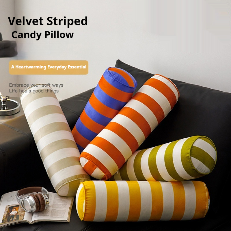 Simple Velvet Christmas Candy Cylindrical Pillow