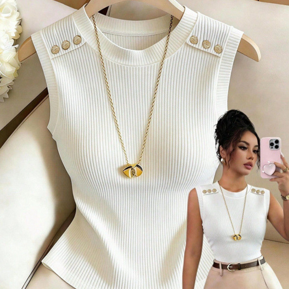 Women's Solid-color Fashionable Slim-fit Knit Vest