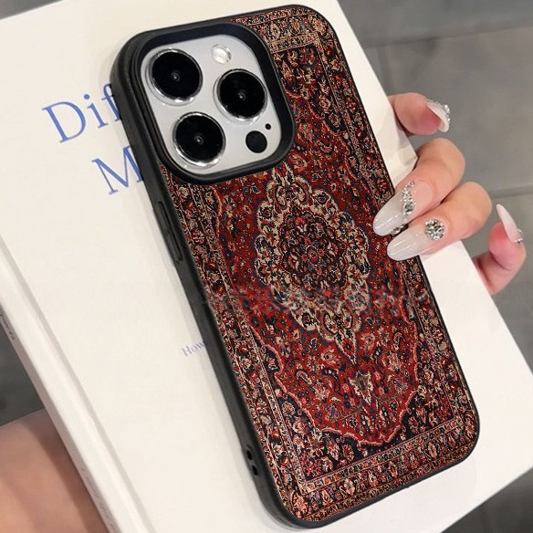 Vintage Floral Pattern Shockproof Phone Case - Protective Cover for iPhone 12 13 14 15 16 Pro Max Series
