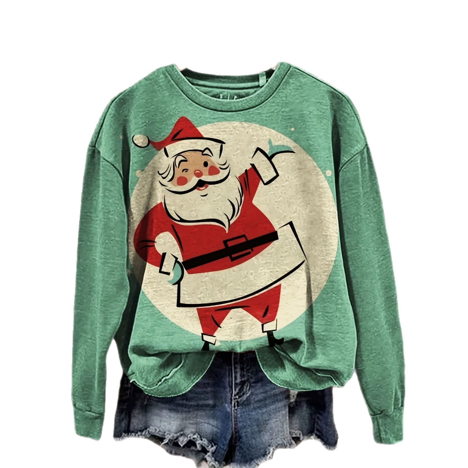 Women's festive printed pullover supplier image 3