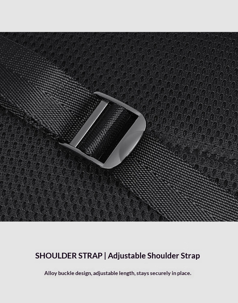 Men's Crocodile-Embossed Leather Backpack - adjustable shoulder strap buckle and mesh back detail