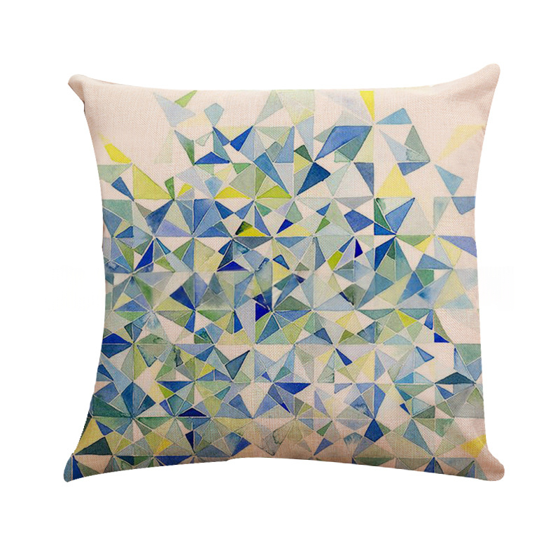 Geometric Pattern Linen Home Sofa Minimalist Cushion Cover