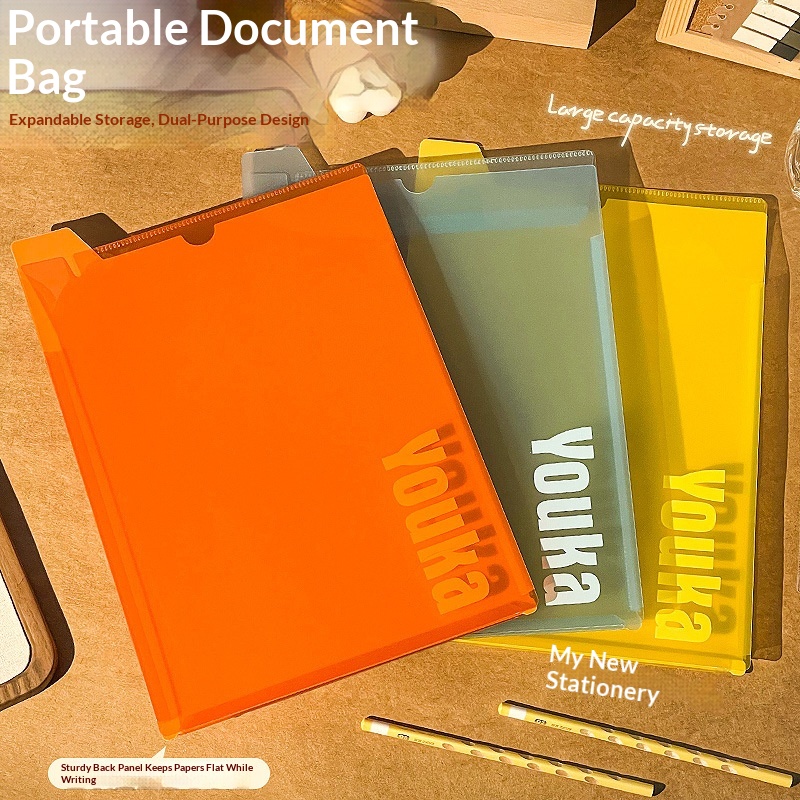 A4 Dosar portabil transparent impermeabil - Organizator ușor de documente cu clemă rapidă pentru depozitarea documentelor de examen pentru școala de birou