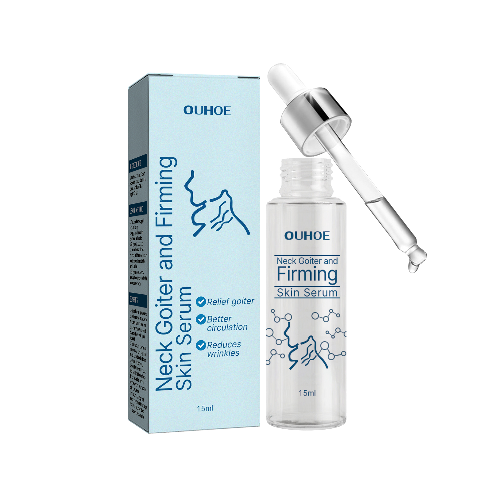 OUHOE Neck Firming Essence, Lighten Fine Lines Lift Neck Moisturizing And Brightening Essence 15Ml - Shop at LoveMi