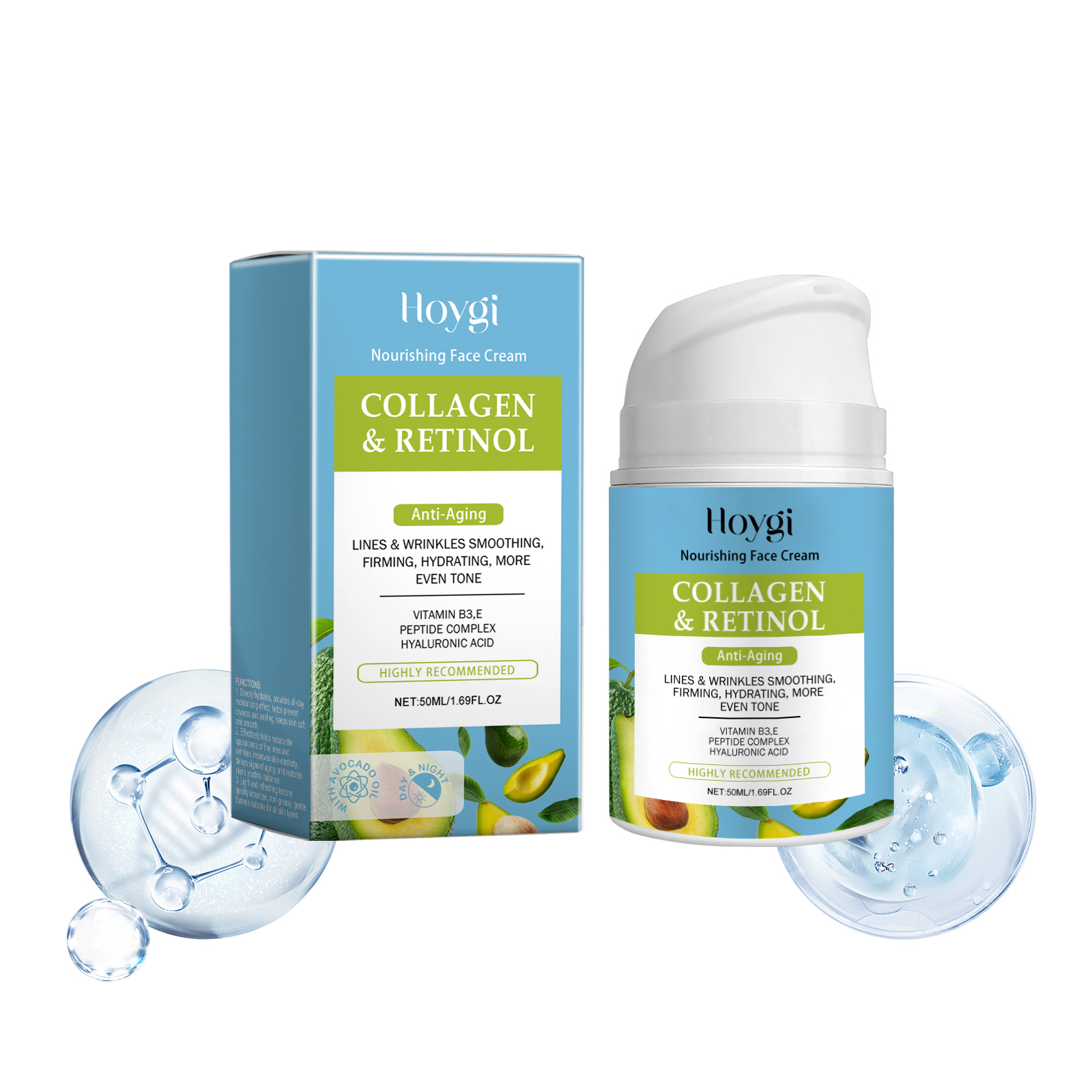 Hoygi Collagen Facial Moisturizer Hydrates And Moisturizes The Facial Skin With A Soft Moisturizing Cream That Reduces Fine Lines 50Ml - Shop at LoveMi