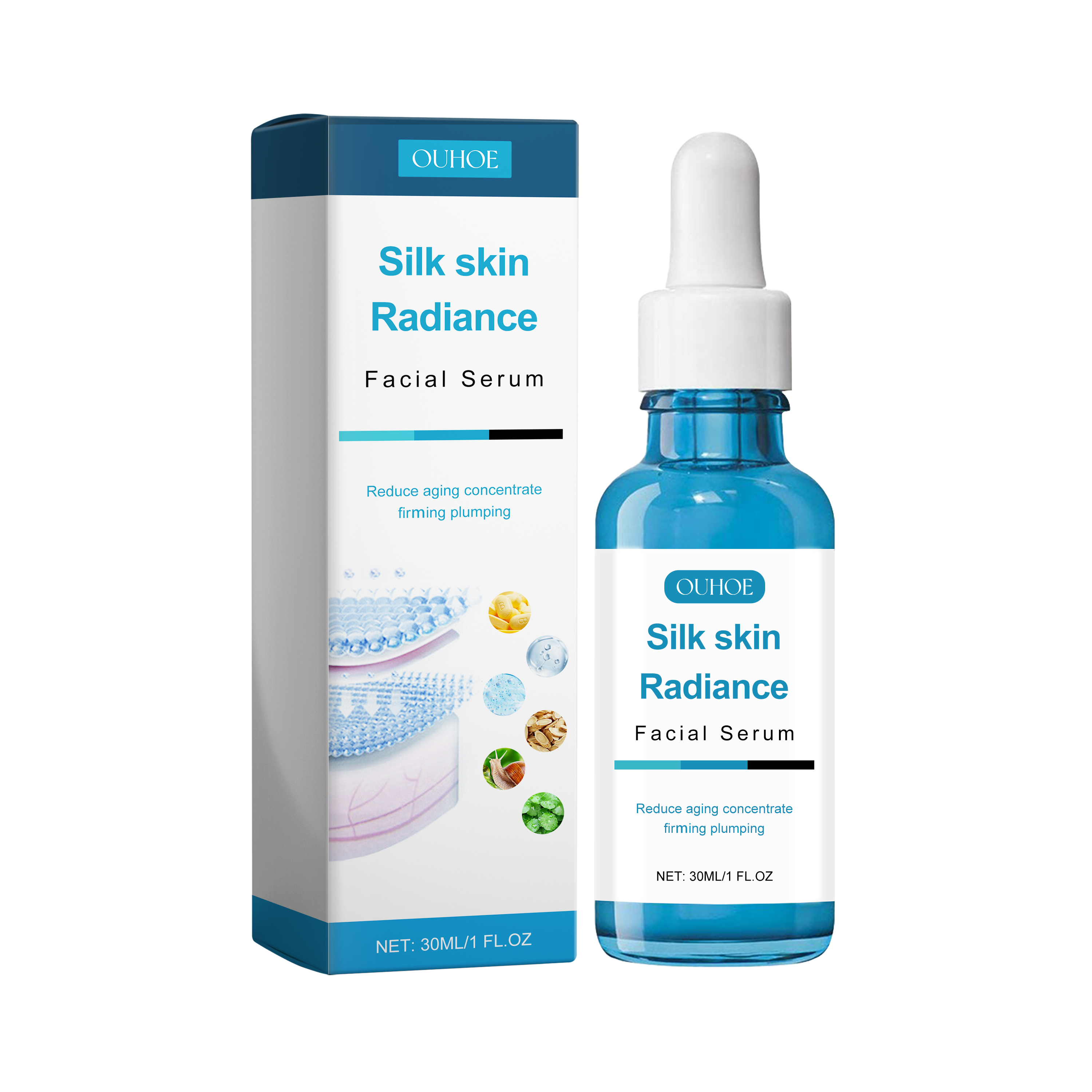 OUHOE Silk Skin Radiance Facial Serum, It Moisturizes Fade Out Fine Lines Firming Brightens The Skin As Soft Moisturizing Essence Of Chun Yan 30Ml - Shop at LoveMi