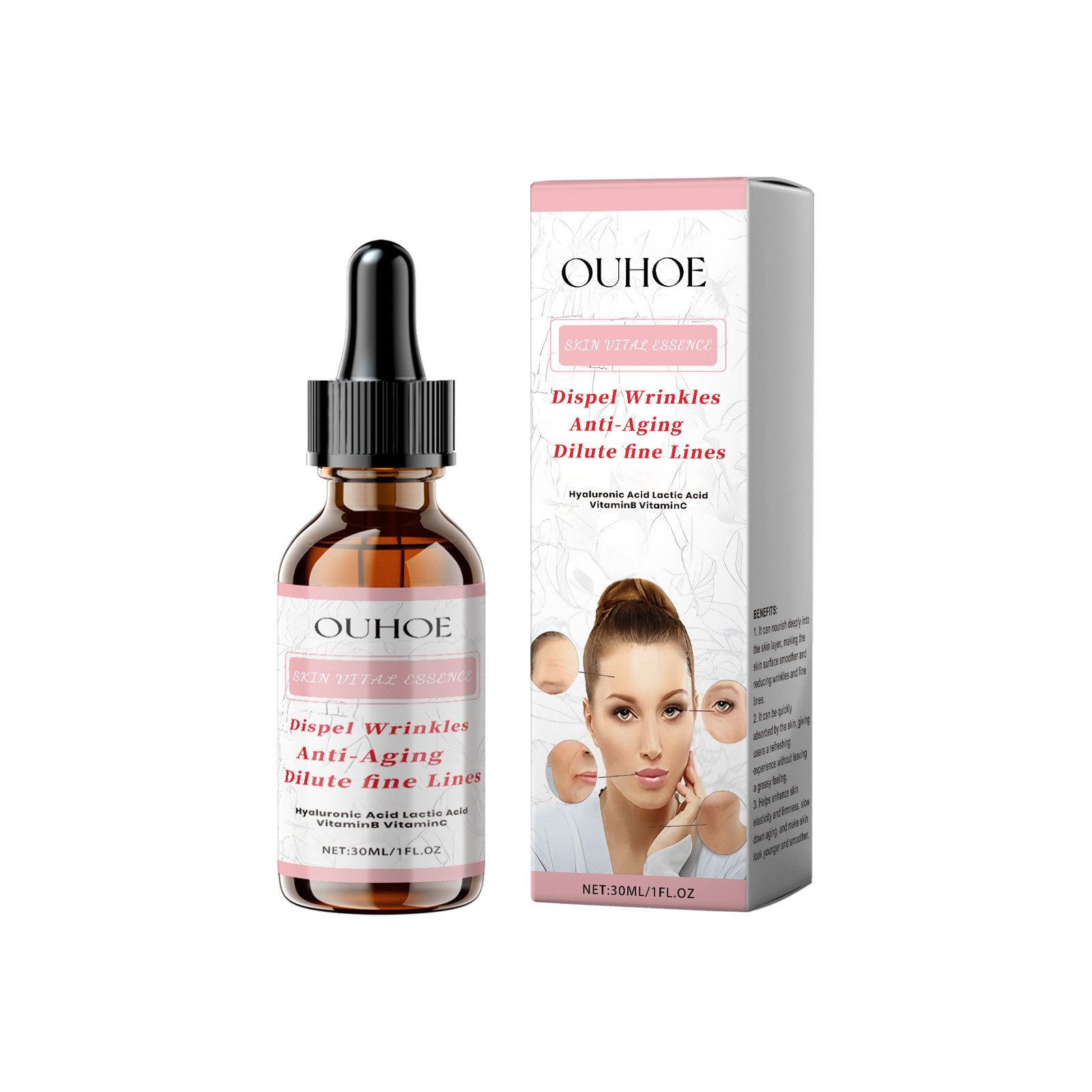 Ouhoe Anti Wrinkle Serum Facial Skin Moisturizing, Hydrating, Firming, Smoothing And Brightening Fine Lines Serum 30Ml - Shop at LoveMi