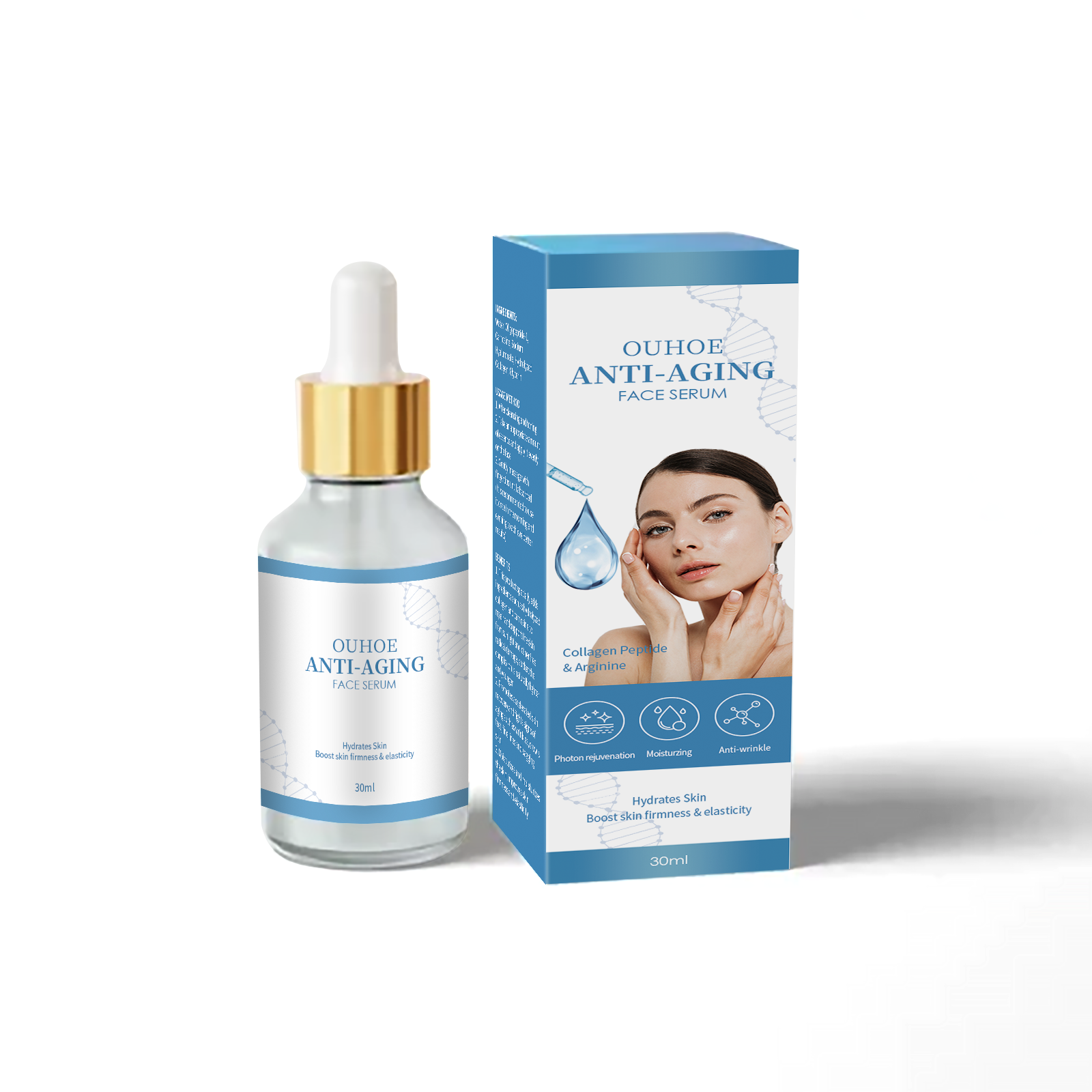OUHOE Hyaluronic Acid Anti Wrinkle Essence, Reduces Lines Moisturizes Rejuvenates And Firms Skin Essence 30Ml - Shop at LoveMi