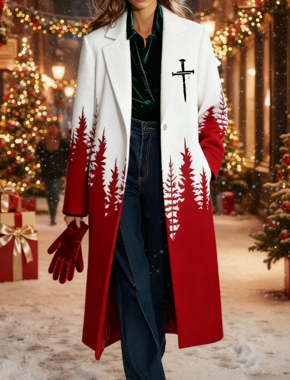 Printed Casual Lapel Long sleeved Long Coat 3Style - Shop at LoveMi