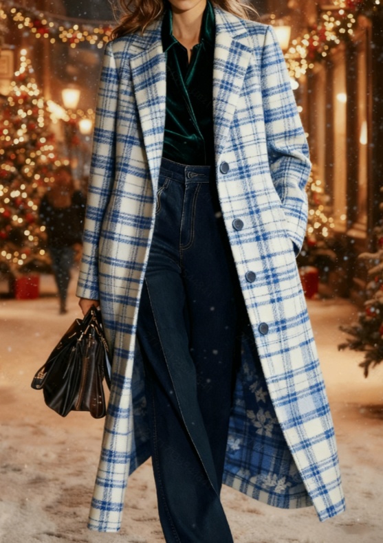 Plaid Casual Long Wool Coat 4Style - Shop at LoveMi