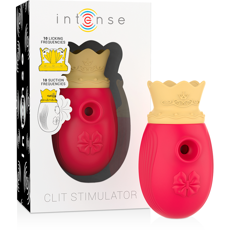 CLITORIS STIMULATOR 10 SUCTION AND LICKING MODES - RED