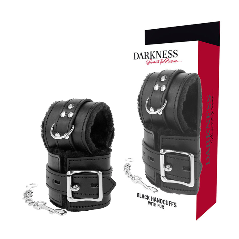 BLACK LINED BDSM HANDCUFFS