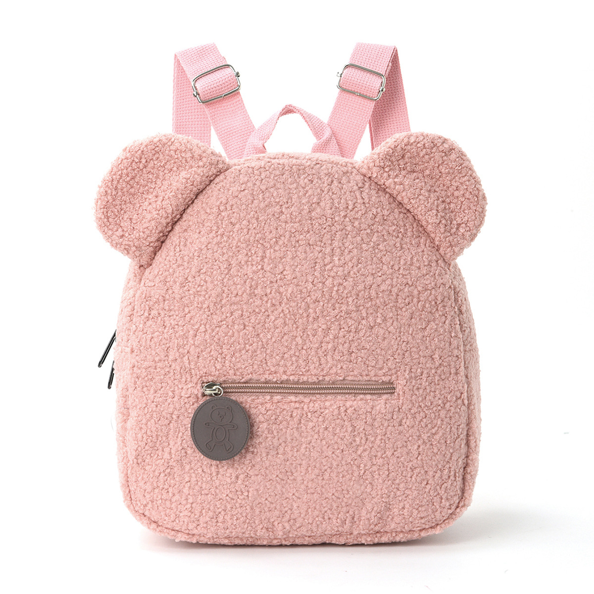 Plush Backpack 2025 New Popular Fashion Casual Ear Teddy Bear Backpack Cartoon Children's Backpack-1087 Pink