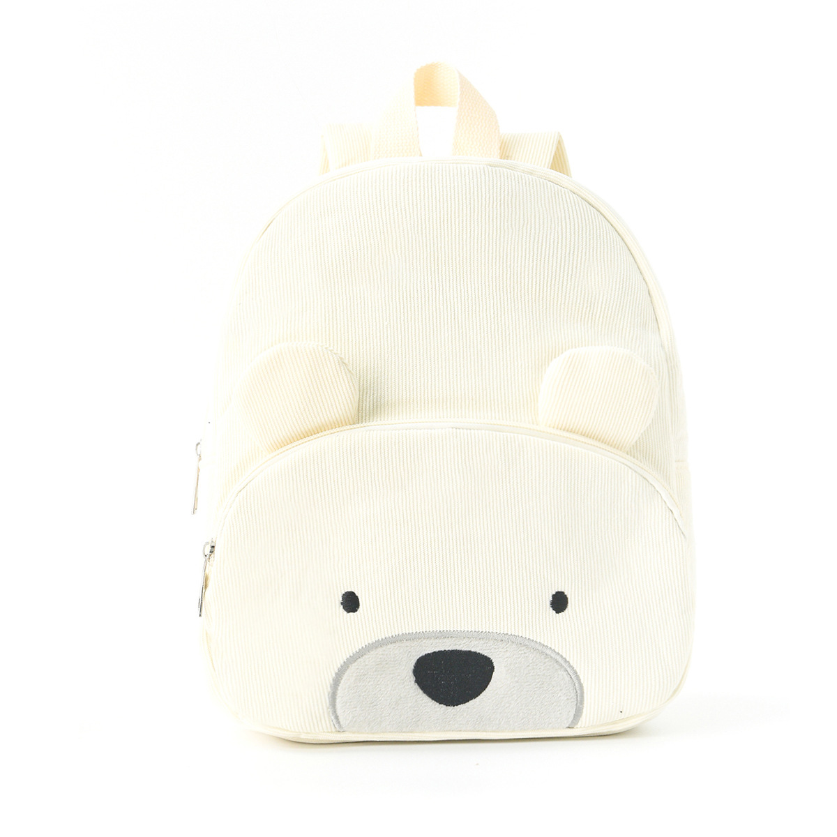 Rucsac drăguț cu ursuleț de pluș, din catifea cu nervuri, rucsac pentru școala primară, rucsac casual la modă, geantă de pluș cu personaje de desene animate