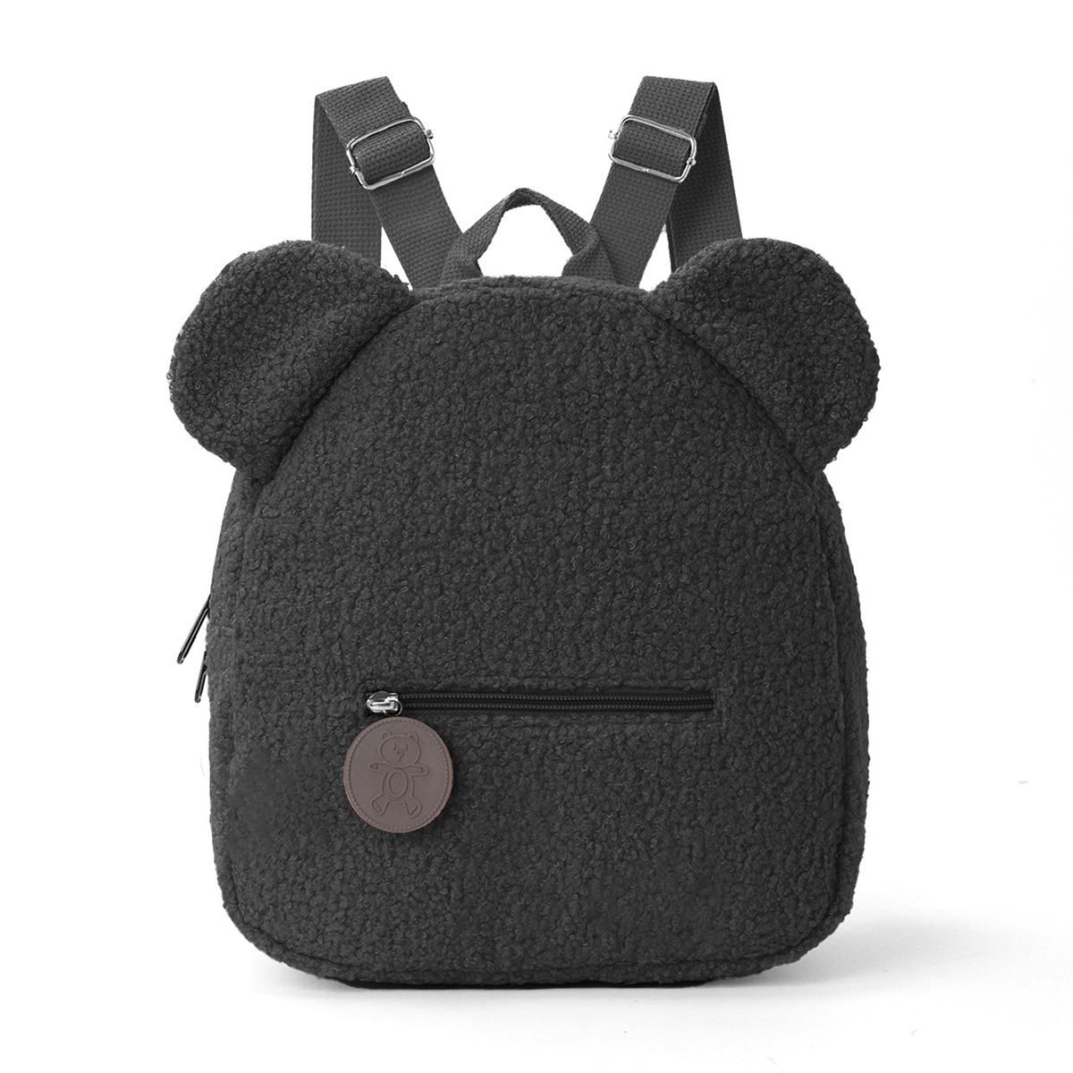 Plush Backpack 2025 New Popular Fashion Casual Ear Teddy Bear Backpack Cartoon Children's Backpack-1087 Black